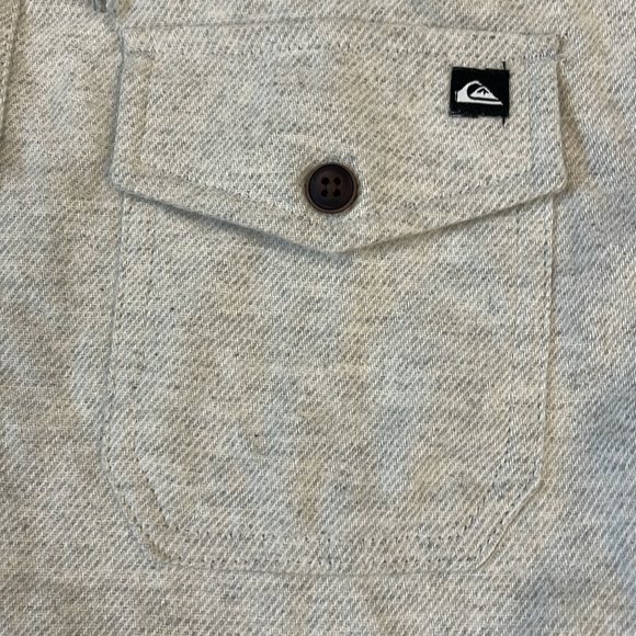 Quiksilver Gray Lightweight Hooded Shirt Jacket - Picture 4 of 5